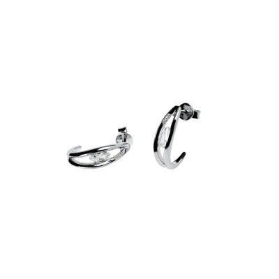 Boucles d'oreilles en argent et oxydes de zirconium