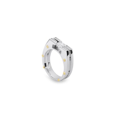 Bague en argent, argent doré et oxyde de zirconium