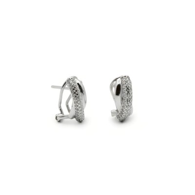 Boucles d'oreilles créoles en argent et oxyde de zirconium