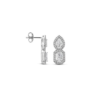 Boucles d'oreilles créoles en argent et oxyde de zirconium