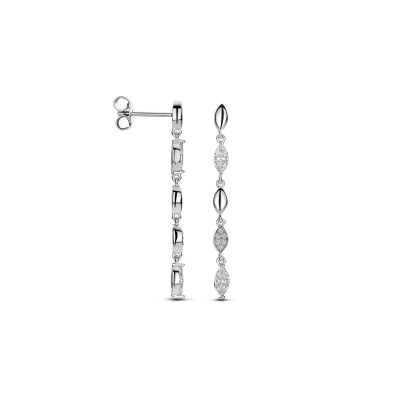 Boucles d'oreilles créoles en argent et oxyde de zirconium