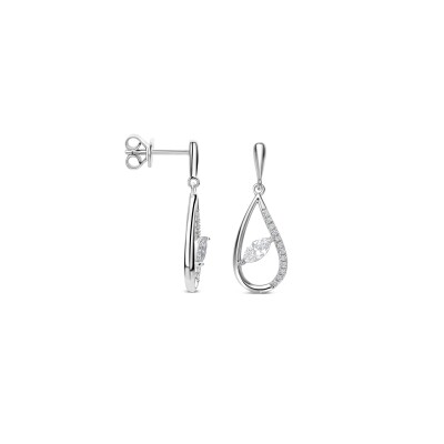 Boucles d'oreilles créoles en argent et oxyde de zirconium
