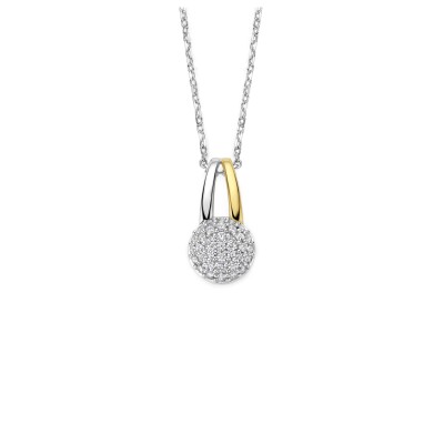 Collier en argent, argent doré et oxydes de zirconium