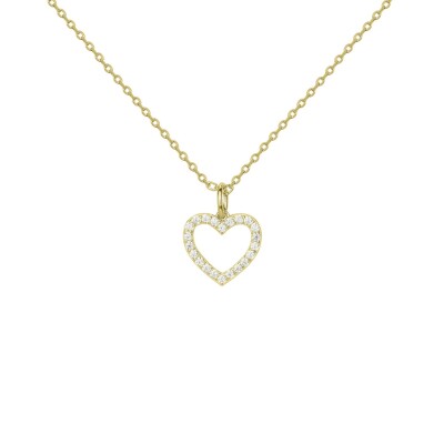 Collier en vermeil et oxyde de zirconium, motif cœur
