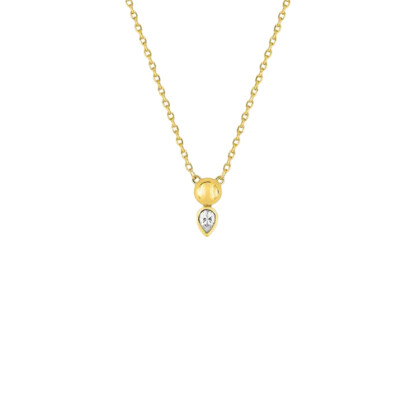 Collier en plaqué or et oxyde de zirconium