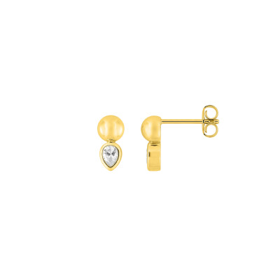 Boucles d'oreilles en plaqué or et oxyde de zirconium