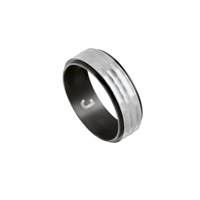 Bague en acier et acier noir
