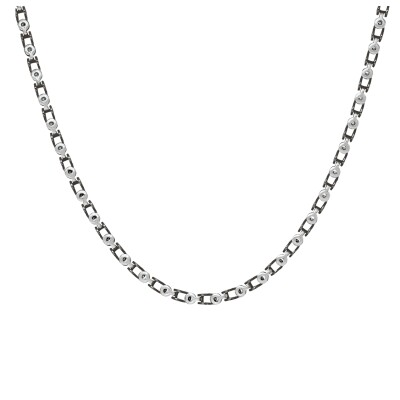 Collier en acier et acier noir