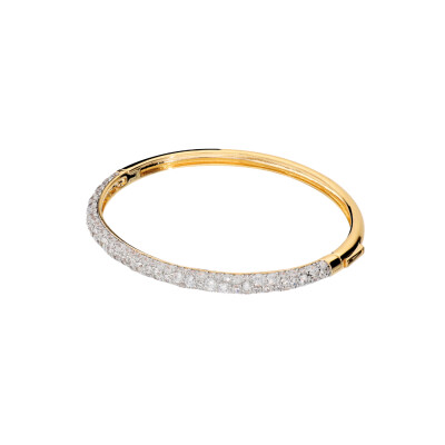 Bracelet Bronzallure en métal doré à l'or fin 18 carats et oxyde de zirconium