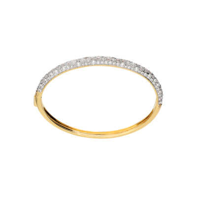 Bracelet Bronzallure en métal doré à l'or fin 18 carats et oxyde de zirconium