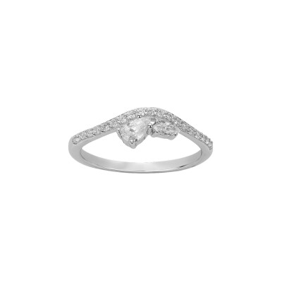 Bague en argent et oxydes de zirconium