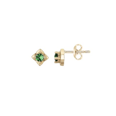 Boucles d'oreilles en plaqué or et oxydes colorés