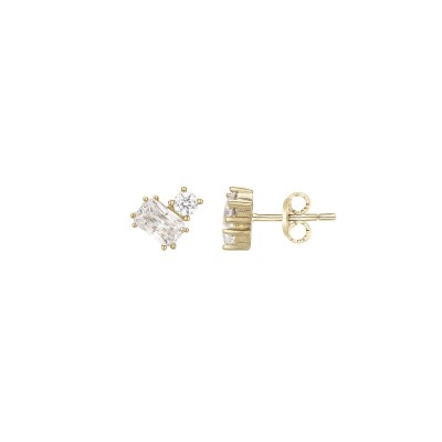 Boucles d'oreilles en plaqué or et oxyde de zirconium