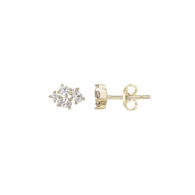 Boucles d'oreilles en plaqué or et oxyde de zirconium