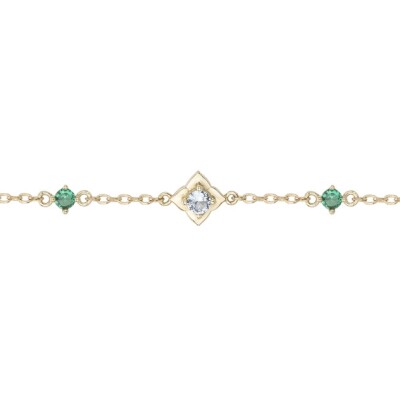 Bracelet en plaqué or, oxyde coloré et oxyde de zirconium