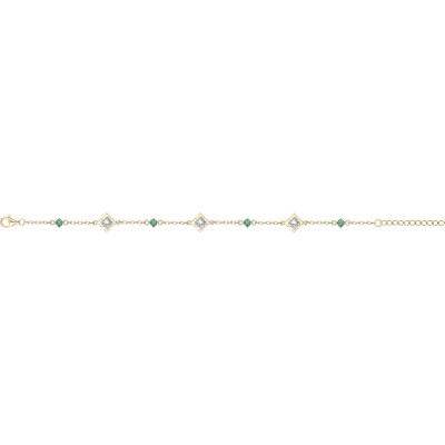 Bracelet en plaqué or, oxyde coloré et oxyde de zirconium