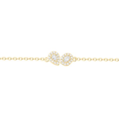 Bracelet en plaqué or et oxyde de zirconium