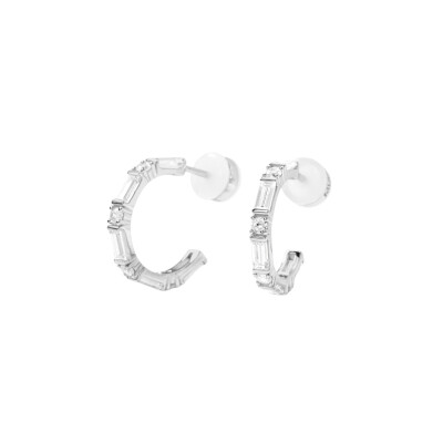 Boucles d'oreilles en argent et oxyde de zirconium