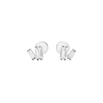 Boucles d'oreilles en argent et oxyde de zirconium