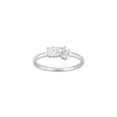 Bague en argent et oxydes de zirconium