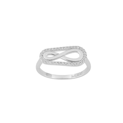 Bague en argent et oxydes de zirconium