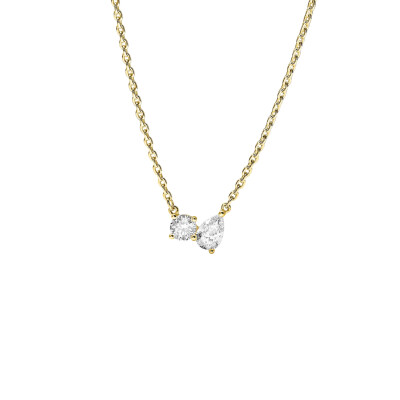Collier en argent doré et oxyde de zirconium