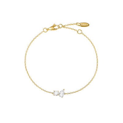 Bracelet en argent doré et oxyde de zirconium