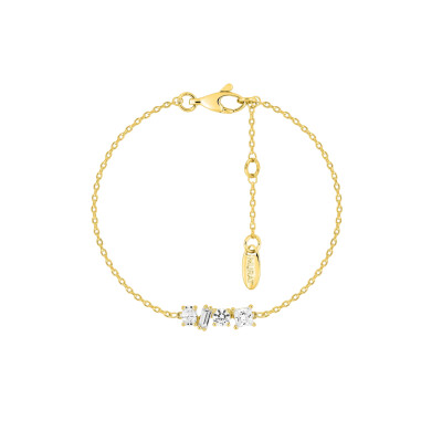 Bracelet en argent doré et oxyde de zirconium