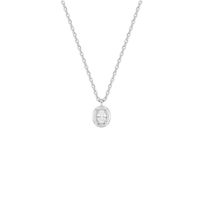 Collier en argent et diamant de synthèse