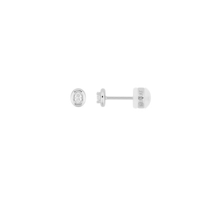Boucles d'oreilles en argent et diamant de synthèse