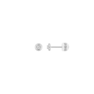 Boucles d'oreilles en argent et diamant de synthèse
