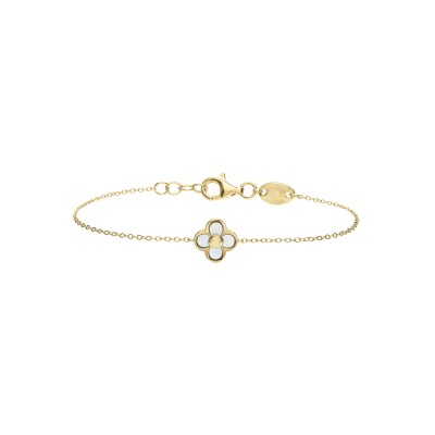 Bracelet Charles Garnier en argent doré, nacre et oxyde de zirconium