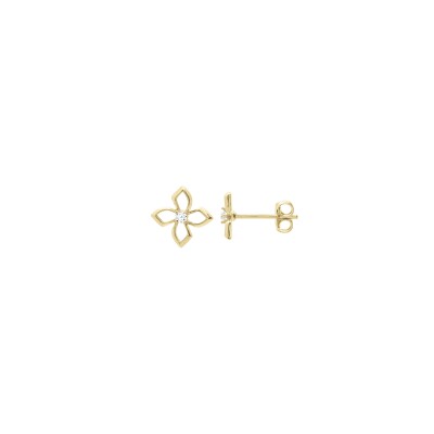 Boucles d'oreilles Charles Garnier en argent doré et oxyde de zirconium