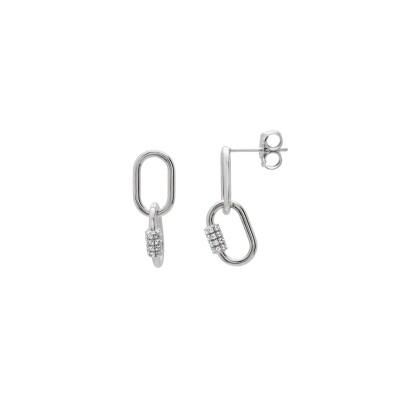 Boucles d'oreilles Charles Garnier en argent et oxyde de zirconium