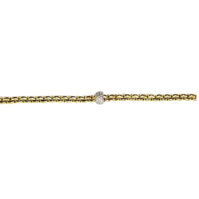 Bracelet en argent plaqué or jaune et oxydes de zirconium