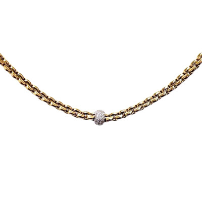 Collier en argent plaqué or jaune et oxydes de zirconium