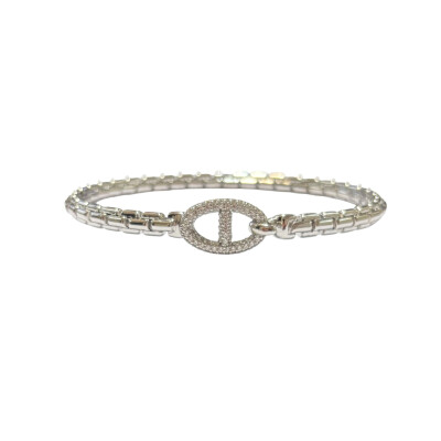 Bracelet en argent et oxydes de zirconium