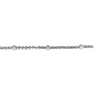 Bracelet en argent et oxydes de zirconium