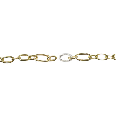 Bracelet en argent plaqué or jaune et oxydes de zirconium