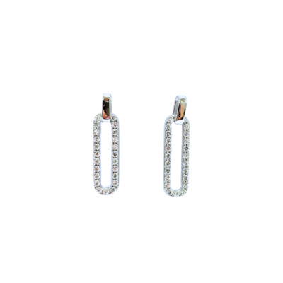 Boucles d'oreilles en argent et oxydes de zirconium