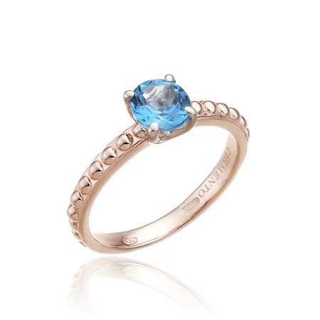 Bague Chimento or rose 18k Topaze Bleue