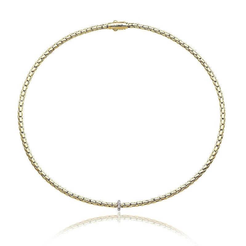 Collier Chimento Stretch Spring en or jaune, diamant 0.10ct