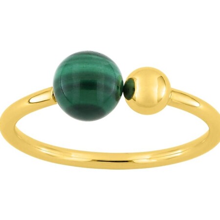 Bague or jaune et Malachite