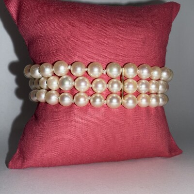 Bracelet 3 rangs Perles de culture