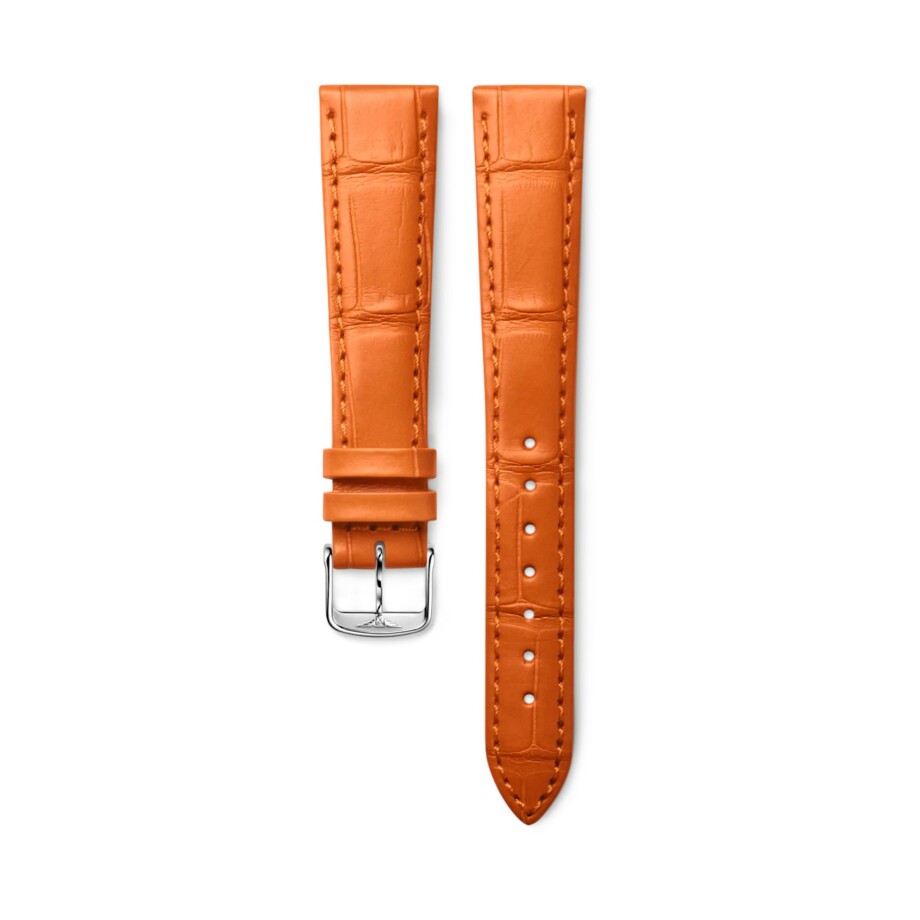 Bracelet de montre Longines en alligator orange mat