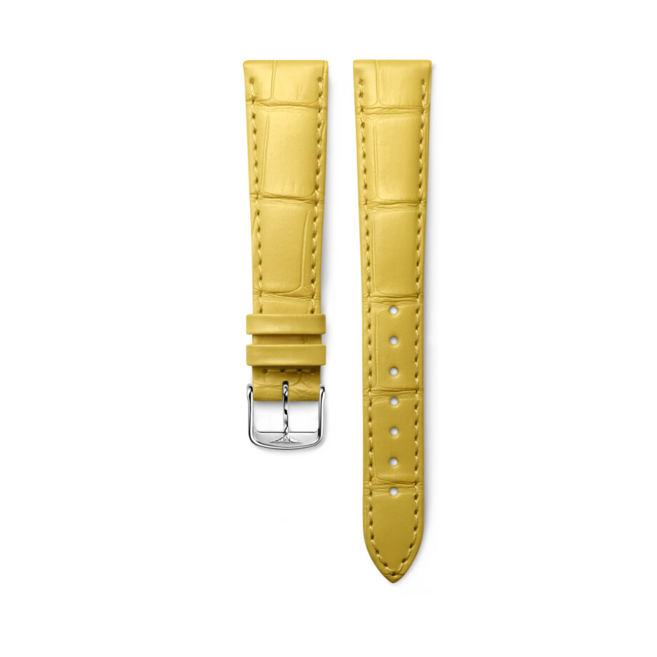 Bracelet de montre Longines en alligator jaune mat