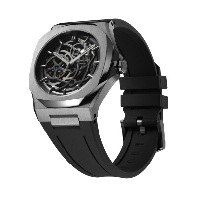Montre D1 Milano Skeleton Gun Metal Octogonale