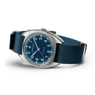 Montre HAMILTON Khaki Aviation Pilot Pioneer Mechanical bleue