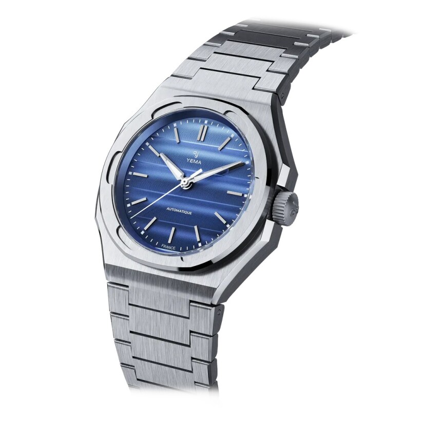 Montre Yema Wristmaster Traveller Bleue