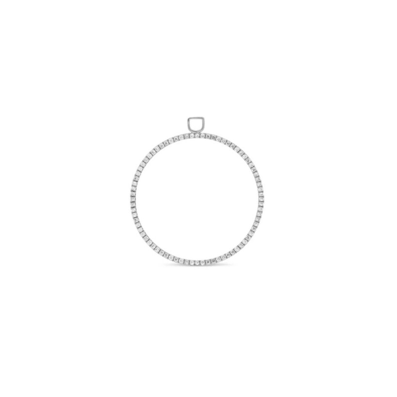 Pendentif Cercle Pavé de diamants 0.40 carat Sarlane Or Blanc 750/1000